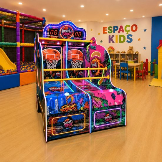 Basquete Eletrônico Duplo Street Neon - Diversões Coringa